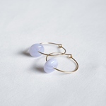 [14kgf] ブルーレースアゲート フープピアス