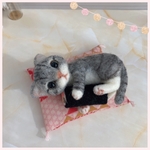 ★恵方巻けりけり猫★サバトラ 羊毛フェルト てのひらサイズ　ちび猫 
