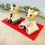 [オーダー制作] コーギー犬のお雛様(白土)大