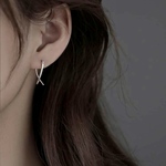 再…再販❣️クロスフープピアス　シルバー