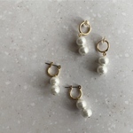 249.  gold 2連コットンパールピアス/イヤリング