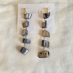 ブルー系ロングシェルイヤリング