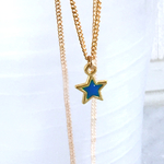 【再販】K16gp  星に願いを★mini star 小さな星ひとつネックレス(青)
