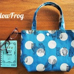 <再販>ちっちゃbag ドットふくろう柄 ブルー