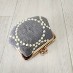 がまぐち小物入れ＊minäperhonen（tambourine)グレー