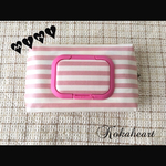 ☆再販☆mini☆ウェットティッシュケース☆ピンクボーダー☆ノーマルビタット