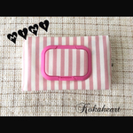 ☆再再・販☆mini☆ウェットティッシュケース☆ピンクストライプ柄☆ノーマルビタット