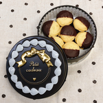 ショコラ缶　チョコがけ絞りクッキー缶　お菓子のミカタ