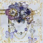 40-65cmドール対応 ヘアクリップ  Purple Harmony