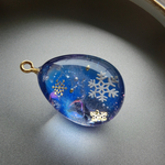 《冬銀河》たまご型ペンダント　レジン