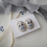 ラグドールの刺繍イヤリング