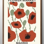 12870■A3アートポスター『FLOURMARKET　フラワーマーケット　花』絵画/イラスト/デザイン/上級マット紙採用/北欧