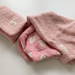 特別ご奉仕品！　ガーゼケット　サークル刺繍　くすみピンク　トイプー　プードル　ドッグカフェ　カフェマット　ユニセックス　ハンドメイド　ひざかけ　カフェマット　お祝い　出産準備　犬服　わんこ