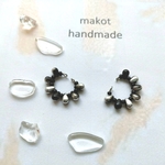 ✳czech beads✳black silverイヤーカフ(アレルギー対応)
