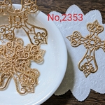 No,2353 大きめ 透かし十字架チャーム(マットゴールド)