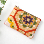 【西陣織】着物帯リメイクポーチ（縁起もの/一点物/伝統工芸/京都西陣/着物リメイク/御朱印帳入れ/日本のギフト）