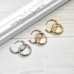 大人気ワンタッチフープピアスに14ｍｍ 金属アレルギーの方に＊安心・安全  サージカルステンレス シルバー・イエローゴールド