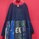 【ミナペルホネン】北欧パッチワーク ワンピース navy