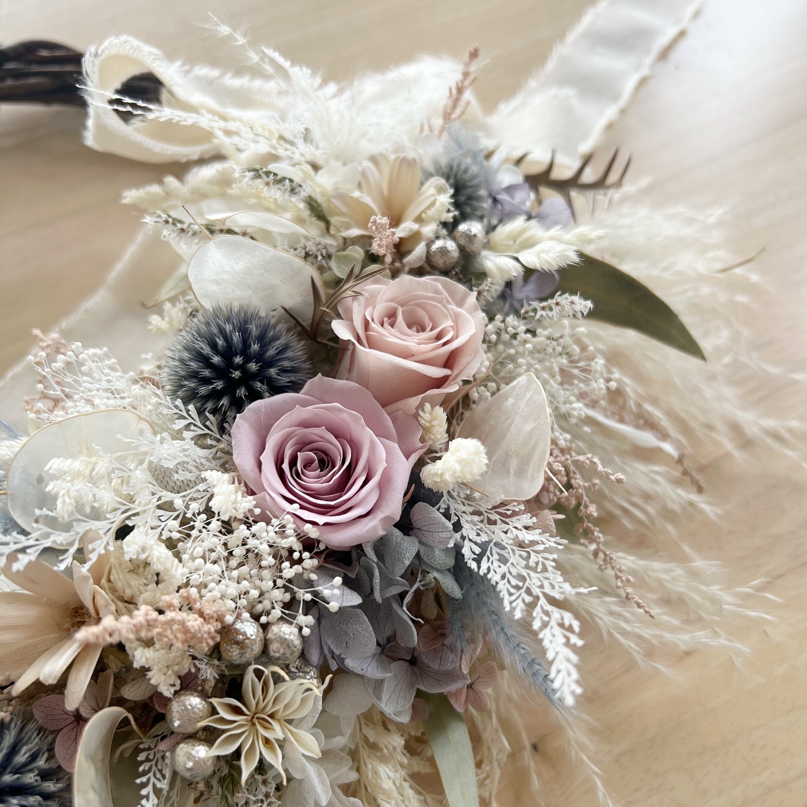 リースブーケ 803くすみピンク プリザーブドフラワー