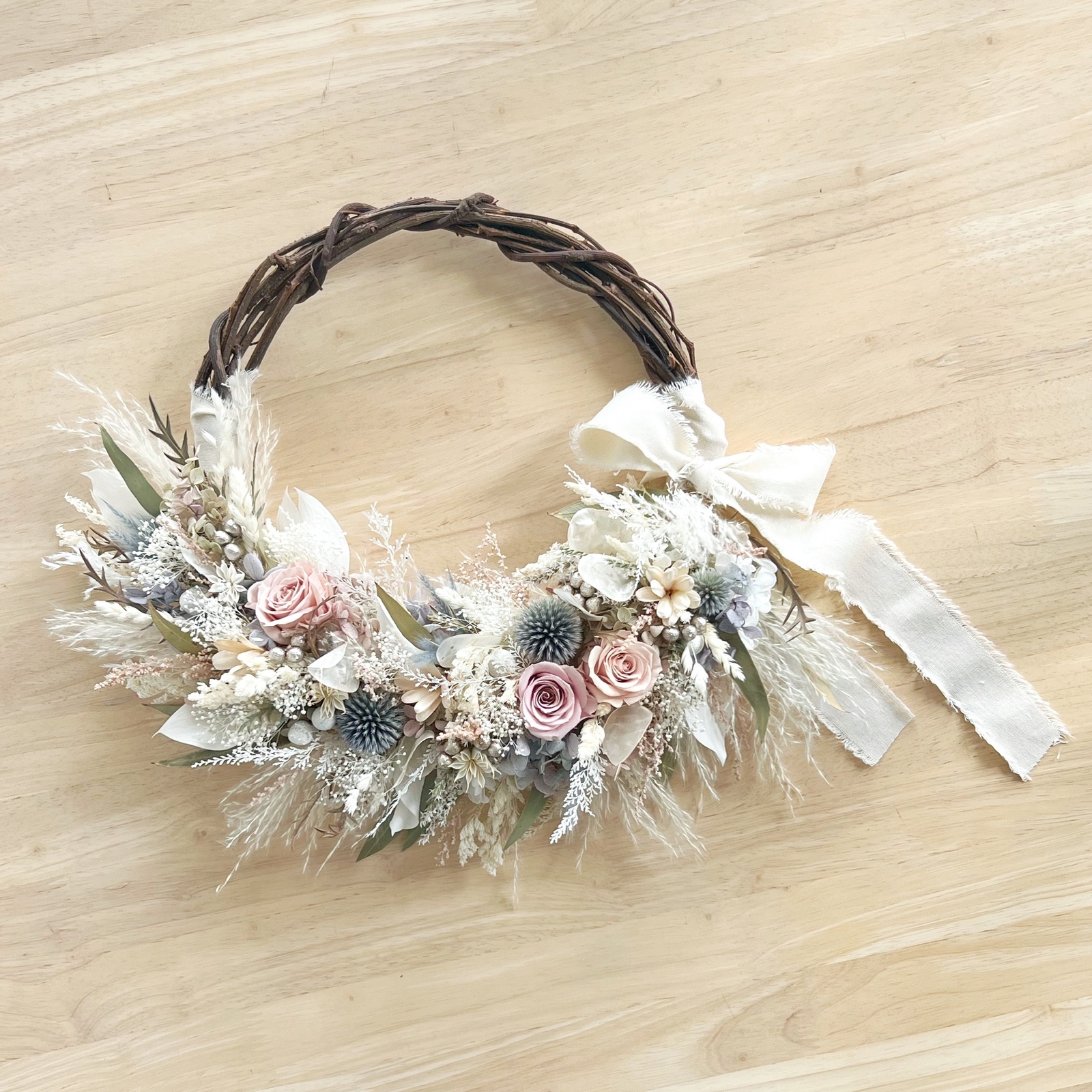 リースブーケ 803くすみピンク プリザーブドフラワー