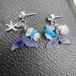 天然石細石 ホエールテールブルーピアス 