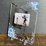 【 アクリル感謝状　ブルーローズ 】  父の日 母の日 敬老の日 卒業式 担任 先生 恩師 ギフト