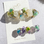 【1点限定】 鉱石 レジン バレッタ 2本セット No.8