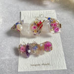 【1点限定】 鉱石 レジン ヘアクリップ 2本セット No.7