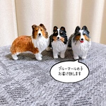 シェルティ　シェットランドシープドッグ　ブルーマール　ミニチュア　犬　置物　フィギュア　粘土