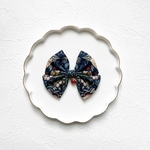 ️ ୨୧ William Morris Cloth Ribbon　いちご泥棒　navy