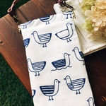 大人のお出かけバネポーチ　スマホケース　北欧　カモメ　鳥　とり