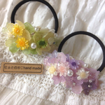 ♡お花畑のヘアゴム♡紫陽花