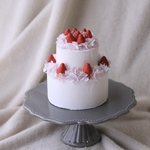 SALE 手作りいちごとお花のクレイケーキ