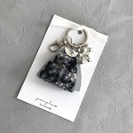 フェイクレザー×刺繍リボン　キーリングcombi（キーチャーム　キーホルダー）