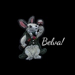  ビーズ刺繍のブローチ　-白ウサギ(ワインで乾杯) rabbit-