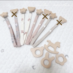 おしゃぶりホルダー おもちゃホルダー ＆ 歯固め set ⋆⸜ ⚘ ⸝⋆ 出産祝い ベビーギフト