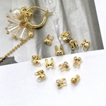 10pcs[18kgp・ゴールド]ダルマチップ 留め金具 エンドパーツ　横開き m757