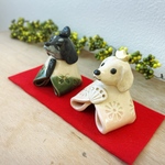 専用[オーダー制作] 犬のお雛様(白土)小　2点、オーダー箸置き4点。