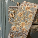 [実物のお色味と違う場合があります] インド刺繍リボン　花　インド刺繍　スパンコール　刺繍リボン　リボン　りぼん　※10月8日よりゆうパケットにて発送