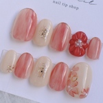 (no.61)花咲く苺シロップネイル
