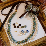 Alice様   リバティとコットンパールの6waysネックレスとピアスのセット