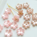 ２色50個・11mm・桜・ピンク・サーモンピンク・フラワーパーツ・桜色・23011202