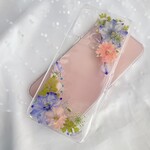 #071 ♥︎送料無料♥︎ 全機種対応　ブルー　ピンク　上品　スマホケース　控え目　大人