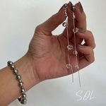 サージカルステンレス　ロング　クリア　しずく　ピアス　シンプル　シンプルピアス　ロングピアス　ドロップ　雫　シルバー　シルバーピアス　ステンレス　アレルギー対応　揺れる　イヤリング　ノンホール　長い