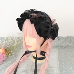 濡羽×編上　ブラック　ヘッドドレス　ボンネット