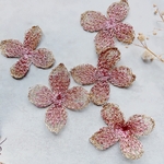 6枚【ef14-2】刺繍 　花  パーツ   フラワー  
