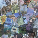 〈50枚〉海外名画 絵画 アート 紙モノ コラージュ 透け ゴッホ モネ ムンク ステッカー お裾分け おすそ分け