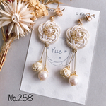 *お花と淡路玉のピアス*【No.258(再販)】