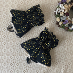 キッチンアームカバー　北欧チューリップサークル　ネイビー