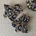 キッチンアームカバー　北欧デザインフラワー　ネイビー